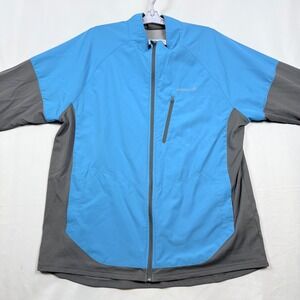 Merrell XXL Mens Blue Gray Full Zip Running Jacket Windbreaker Wick Dry